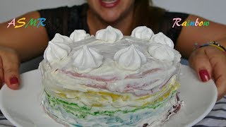 ASMR  Rainbow Crepe Cake home made no talking [upl. by April]