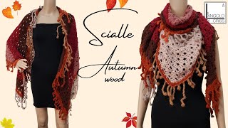 TUTORIAL scialle alluncinetto quotAutumn Woodquot [upl. by Akemahc]