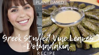 Greek Stuffed Vine Leaves  Dolmadakia  Vegan Recipe [upl. by Siberson876]