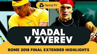 Rafael Nadal vs Alexander Zverev  Rome 2018 Final Extended Highlights [upl. by Jonah140]