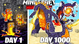 I Survived 1000 Days As LAVA MONSTERS In HARDCORE Minecraft Full Story [upl. by Negyam]