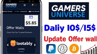 GamersUniverse Daliy Earn 1015 Update Offer wall  Update Survey Games Card Signup Offer [upl. by Encrata]