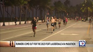 Runners participate in Fort Lauderdale A1A Marathon [upl. by Doolittle]