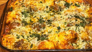 Italian Meatball Sub Casserole weeknightmeals [upl. by Nodlehs]