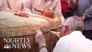 Egypt Opens Ancient Coffins To Find Perfectly Preserved Mummies  NBC Nightly News [upl. by Uhthna]