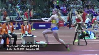 Michaela Meijer slow motion pole vault at European Indoor Championchips [upl. by Sotsirhc78]