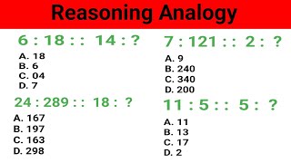 Reasoning number analogy question SSC CGL CHSL UP POLICE MTS Banking Railway amp all Govt Exams [upl. by Midge]