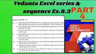 class 9 Vedanta Excel in mathematics  series and sequence solution  ex 83 part 4 [upl. by Smaj]