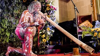 Traditional Aboriginal Didgeridoo Creation Song  Lewis Burns  Heart amp Mind Festival didgeridoo [upl. by Eetnuahs]