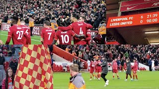 Liverpool vs Leeds Matchday Vlog  Goals On Top Of Goals Klopps Fist Pumps Going CRAZY and MORE [upl. by Acemat]