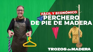 Perchero de Piede Madera Fácil y Económico [upl. by Schnell]