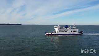 Wightlink  St Faith  RORO car Ferry  Docking at fishborne Isle of wight 4k drone [upl. by Llerahs]