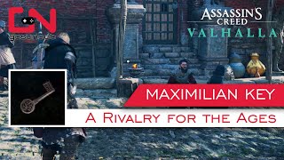 AC Valhalla Maximilian Key  How to Distract amp Get The Key  A Rivalry For The Ages Quest [upl. by Aerdnaid1]