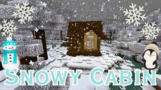 How to build a Snowy Cabin ☃️  Minecraft Speed Build [upl. by Woodall]