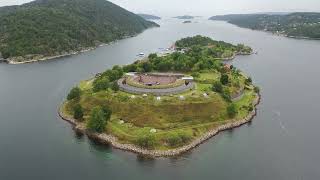 Oscarsborg festning  Fortress  Drøbaksundet  Indre Oslofjord  Norway 🇳🇴 Norge  Drone  4K UHD [upl. by Ymeraj]