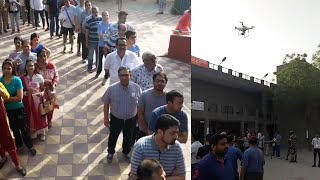 LS Election 2019 EC uses drones in polling stations for surveillance [upl. by Alleusnoc]