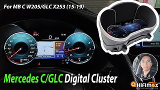 Mercedes Benz C W205 GLC X253 2015 2019 OEM Fit Digital Cluster Dashboard Digital Instrument Cluster [upl. by Yenduhc]