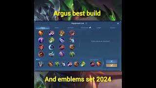 Argus best build and emblems set 2024 mlbb bestbuild argus  emblems [upl. by Wellesley227]