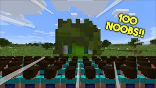 Minecraft 100 NOOBS ATTACK MARIE OUR FRIENDLY ZOMBIE GIRL HOUSE  SECRET BASE [upl. by Curran]