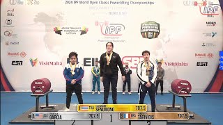 Battle of the 66s at IPF worlds 2024 legendary tie on totals [upl. by Eniluap]