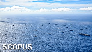 Dozens of ships maneuvering  RIMPAC 2024 [upl. by Ohploda194]