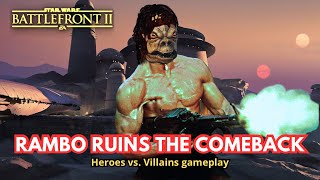 Rambo ruins the comeback  Star Wars Battlefront 2  HvV gameplay [upl. by Blaseio]