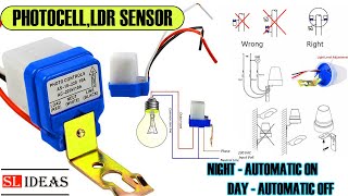 Easy Install Automatic light sensor switch  Photocell  LDR Sensor for Lighting  Wiring and Setup [upl. by Pepita165]