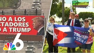 Trump supporters protest controversial billboard comparing him to Castro [upl. by Kliman]