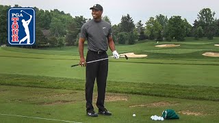 Tiger Woods range session for the Memorial Tournament proam 2019 [upl. by Ayinat]