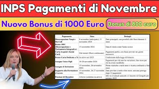 🔔 INPS Pagamenti di Novembre 💰Bonus 100€  Carta Acquisti Ricarica a Sorpresa 📈 [upl. by Eignav415]