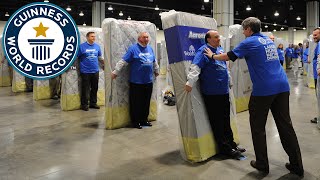 Largest Human Mattress Dominoes  Guinness World Records [upl. by Josephina]