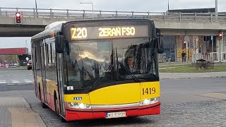 MZA Warszawa  Solaris Urbino 12 III 1419 Linia Z20 Cała trasa [upl. by Vonny]