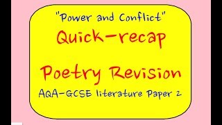 AQA Power and Conflict Poetry Revision Part 1 GCSE Lit Paper 2 [upl. by Towill]