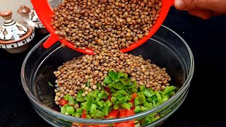 Cuisine Marocaine  La Célèbre Salade de Lentilles🔝👌 ASMR RECIPE [upl. by Aekal811]