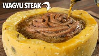 I fried STEAKS inside a CHEESE Wheel and this happened [upl. by Wahs255]