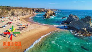 Samoqueira beach 🏖️ Most secret and paradisiacal beach on the Alentejo Coast  Porto Covo  4K [upl. by Portwin925]