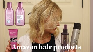 Amazon hair products on FINE THIN HAIR  healthy hair routine [upl. by Amero]