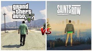 GTA 5 VS Saints Row 2022  SBS Comparison [upl. by Nosidda637]