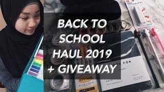 BACK TO SCHOOL SUPPLIES HAUL 2019  GIVEAWAY Shopee Daiso MR DIY MALAYSIA  IRDINA HANI [upl. by Nanreit]