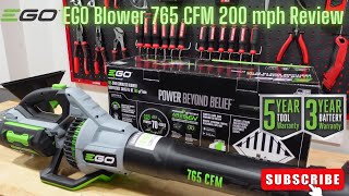 Best Blower Ego 765 CFM 200 mph Review LB7654 [upl. by Arta]