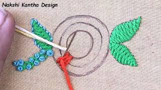 Very easy and simple stitches modern flower embroidery design  New Needle Point Art Embroidery [upl. by Bellamy949]