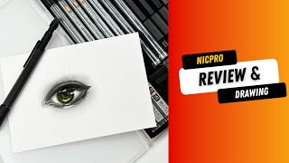 Nicpro 27PCS Art Mechanical Pencil Set Review  Eye Drawing [upl. by Yretsym823]