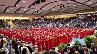 Graduation Caps thrown in Air  Houston Memorial High School 2014 [upl. by Elaine]