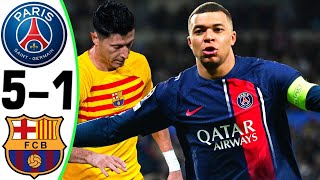 PSG vs Barcelona 51  All Goals and Highlights 🔥 MBAPPE [upl. by Yuma720]