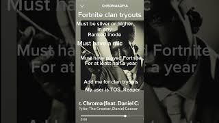 Fortnite clan tryouts fortnite [upl. by Enifesoj]