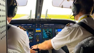 COCKPIT VIEW Aurigny Dornier 228200NG Takeoff Alderney airport ACI [upl. by Selle]