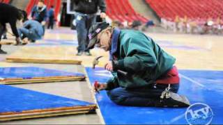 UK basketball court installed at Freedom Hall Time Lapse [upl. by Ardnaek]