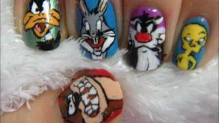 Looney Tunes Nail Art [upl. by Esorbma]