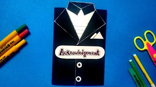 How to Make Acknowledgment page  Decorative Acknowledgment page Shirt Type Card Idea  Craft Ideas [upl. by Anha]