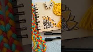 Wait till the end to see the final SUNFLOWER MANDALA DESIGN mandala sunflower mandaladoodle [upl. by Stilla]